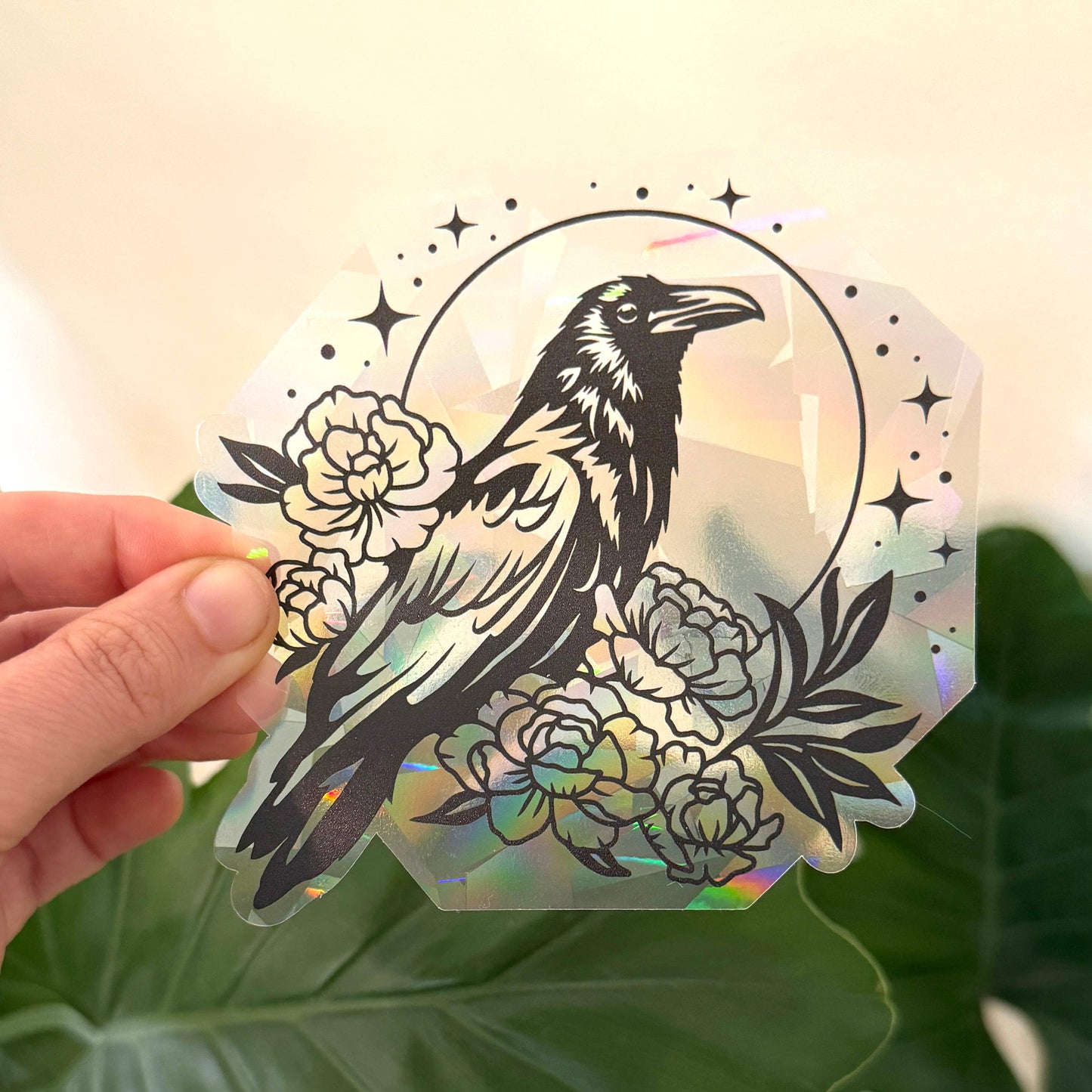 Raven Suncatcher Sticker | Rainbow Window Decal