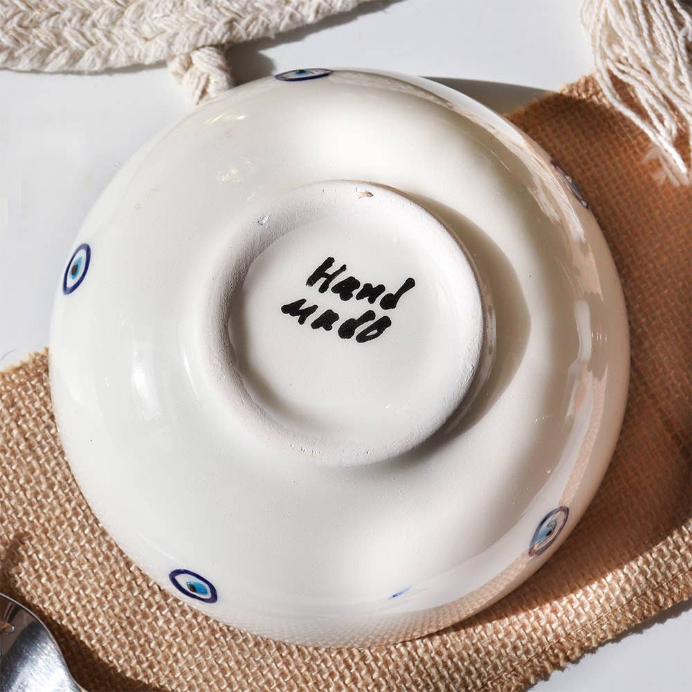 Hand Painted Evil Eye Ceramic Medium Bowl