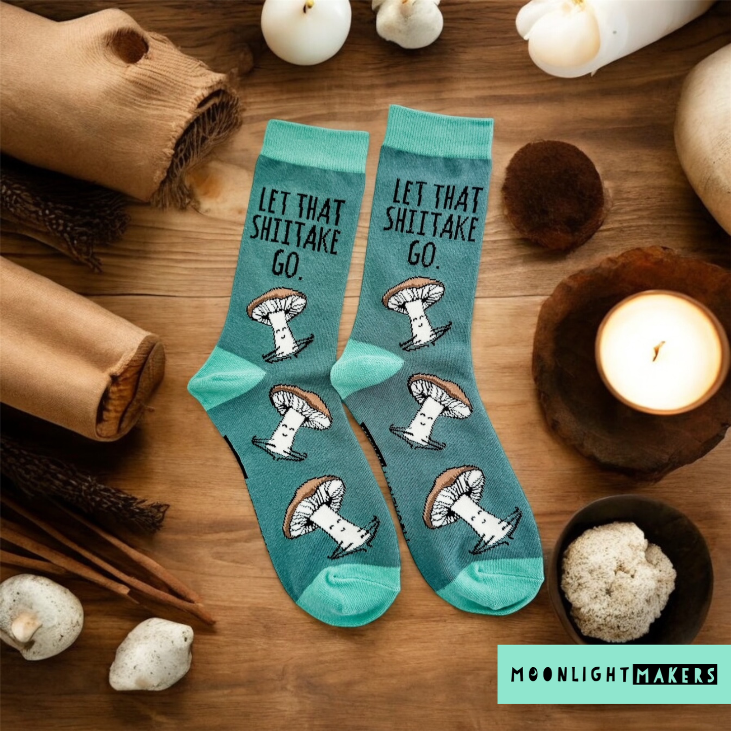 Let That Shiitake Go - Funny Unisex Socks
