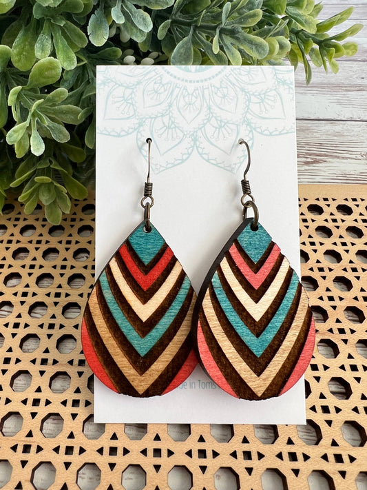 Maple Wood Hoop Earrings  