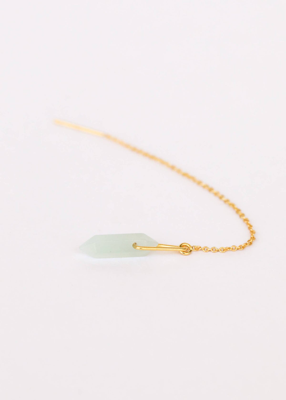 Threader - Amazonite - Gold Earrings