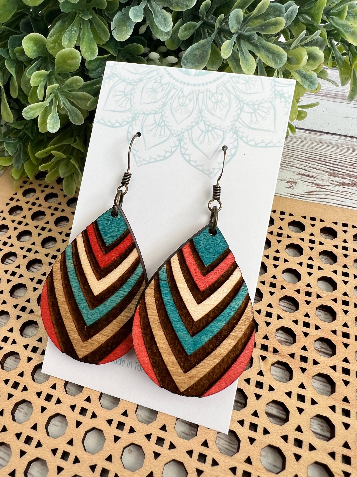 Maple Wood Hoop Earrings  