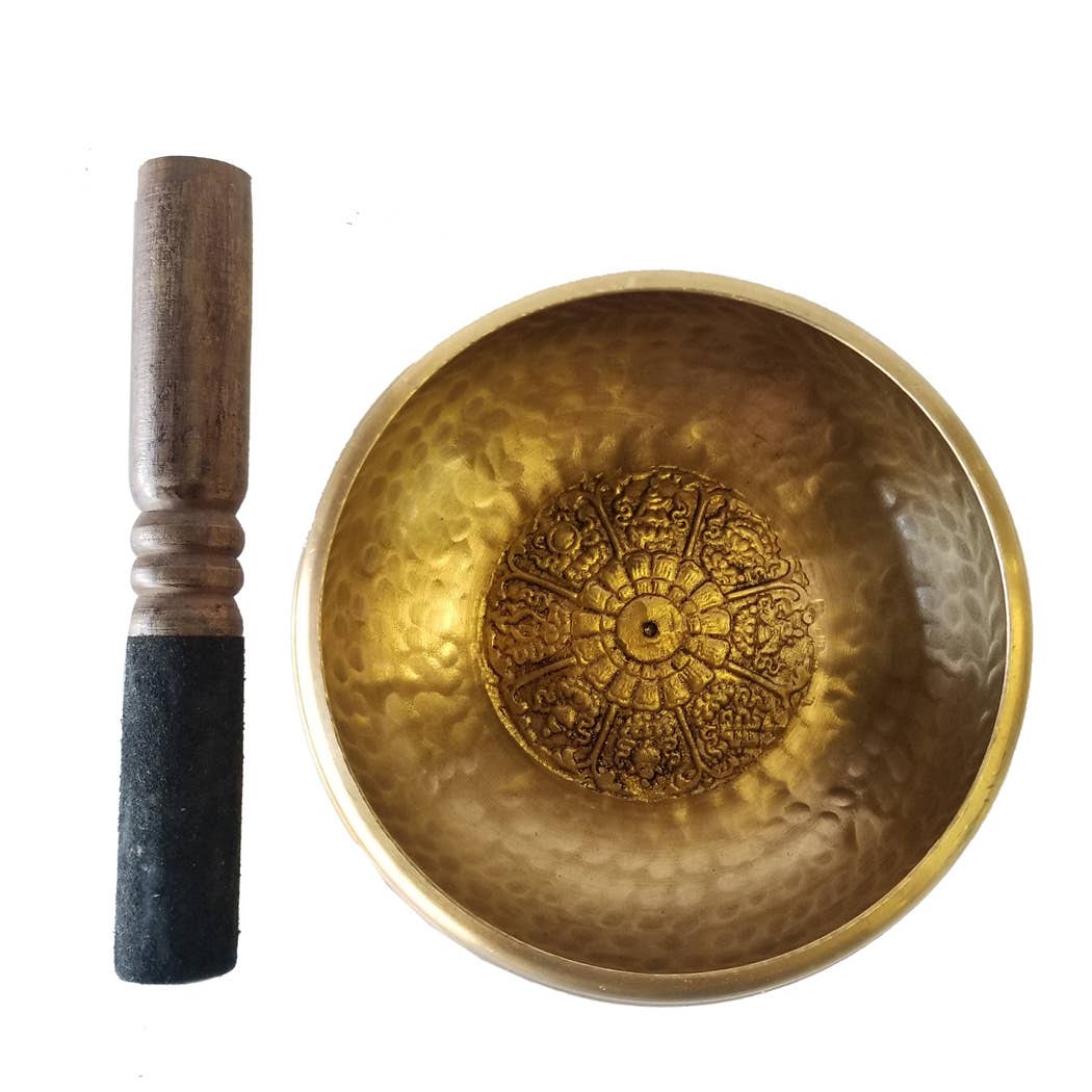 Hammered Carved Tibetan Singing Bowl