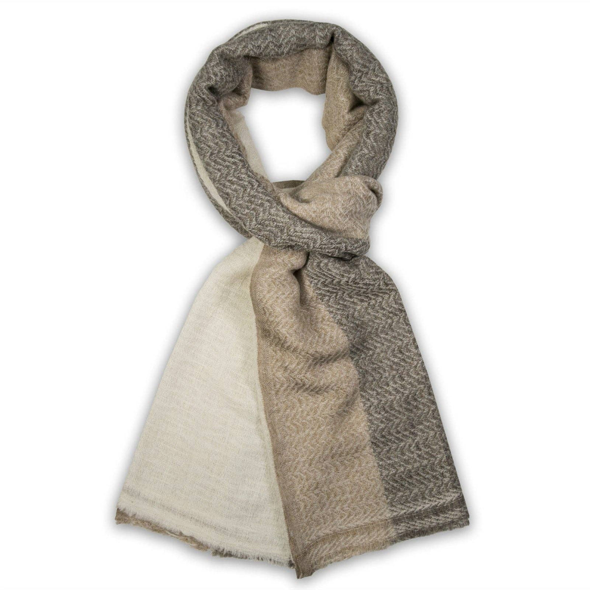 Natural Cashmere Scarves with Pattern