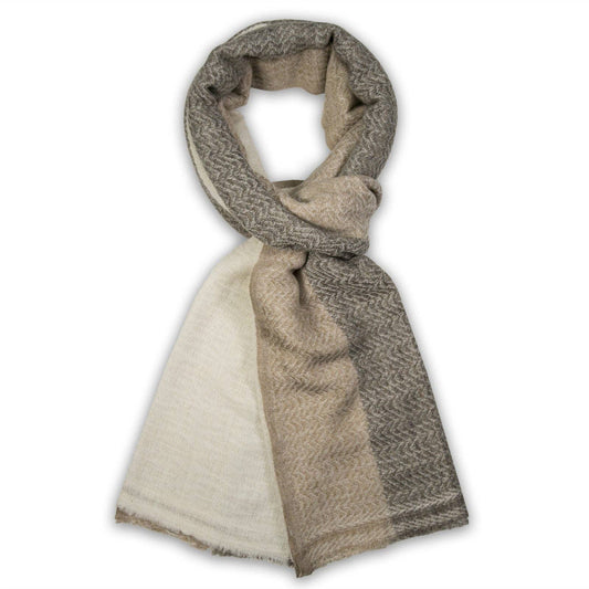 Natural Cashmere Scarves with Pattern