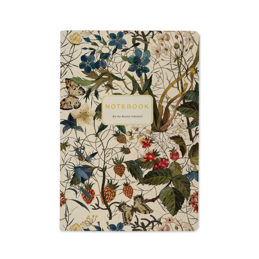 Notebook - Forest Flowers on White
