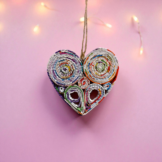 Heart Valentine Ornament - Recycled Paper