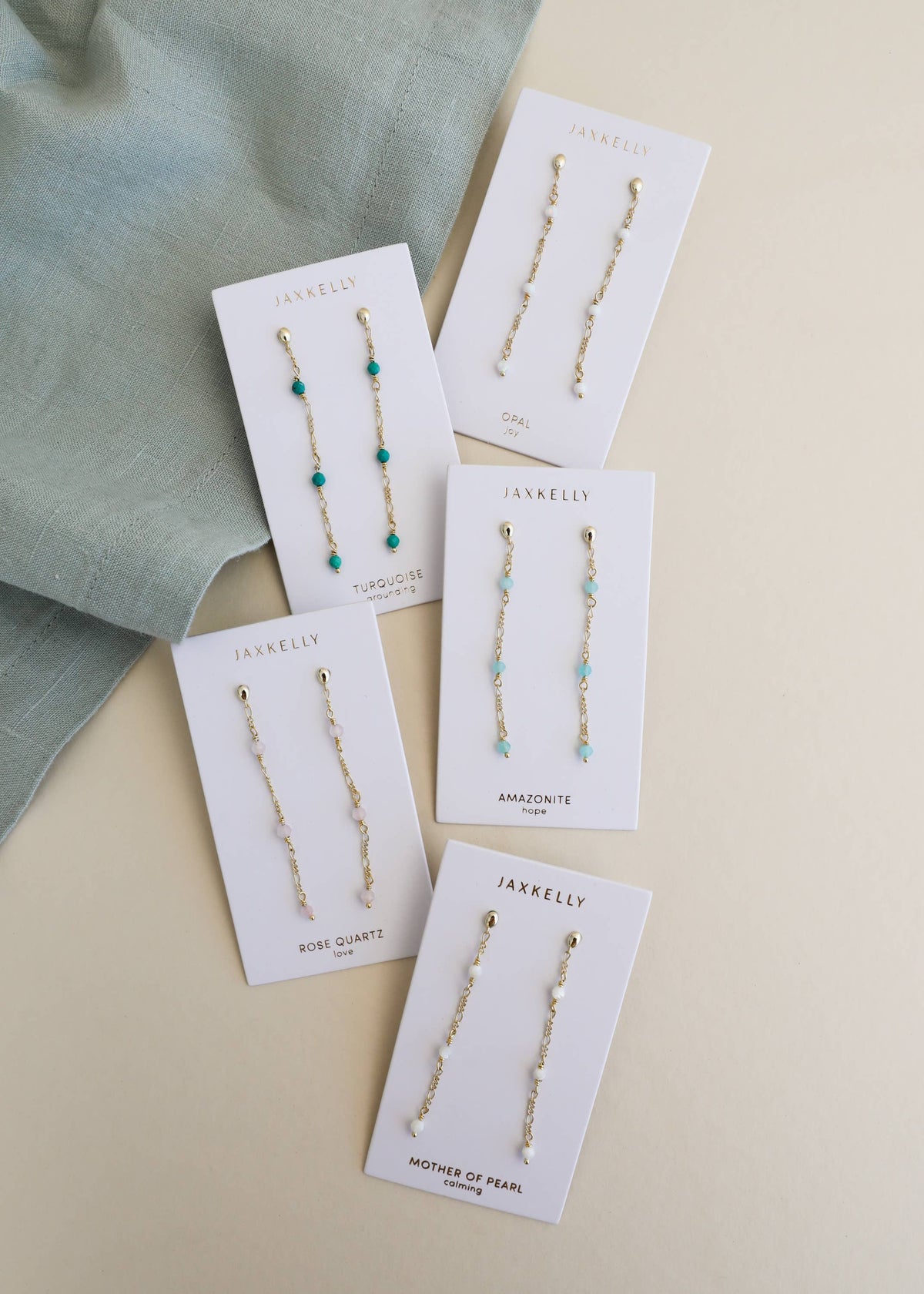 Gemstone Chain Drop Earring - Turquoise