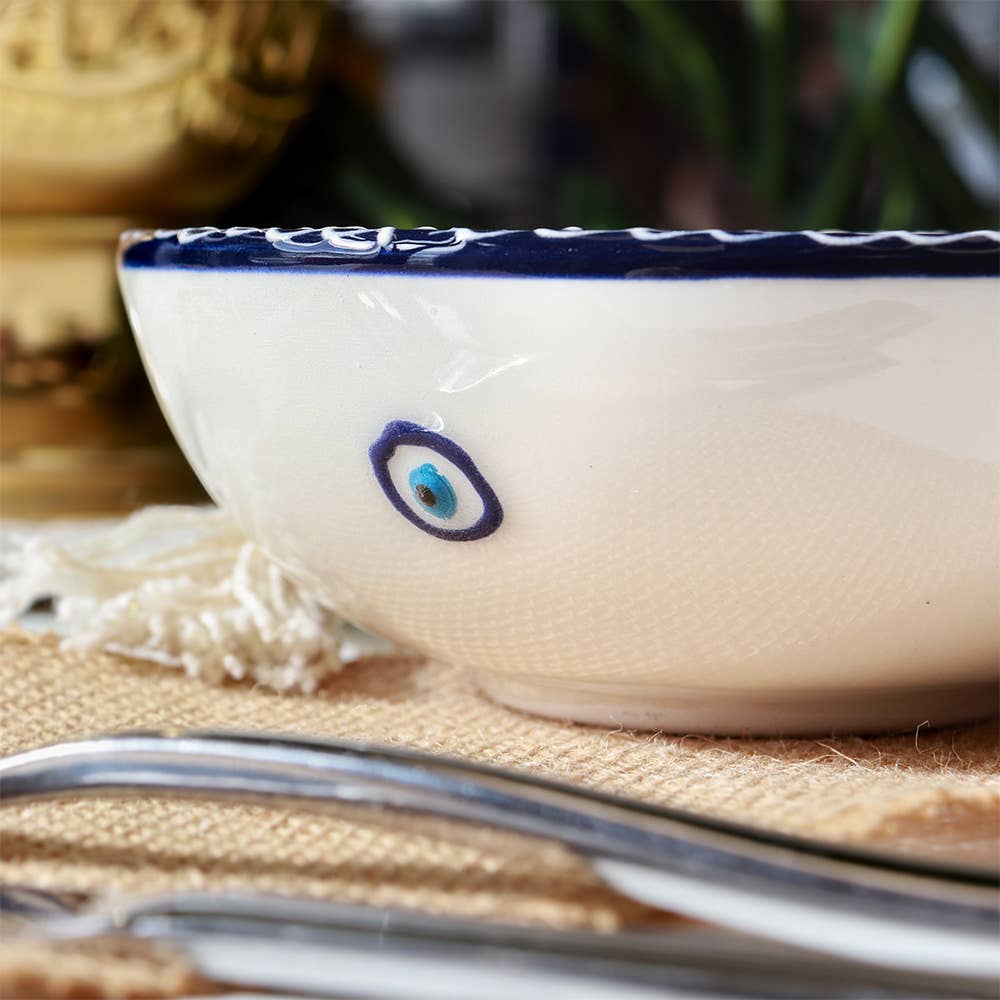 Hand Painted Evil Eye Ceramic Medium Bowl