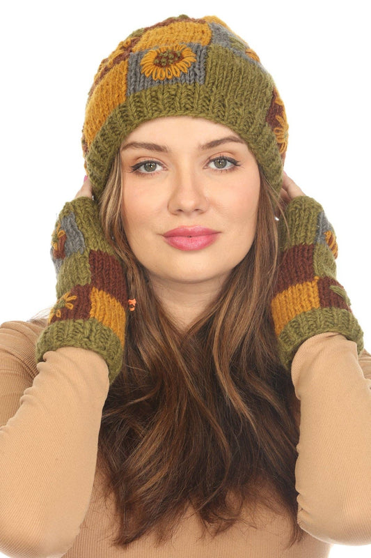 Knit Patchwork Cottagecore Beanie