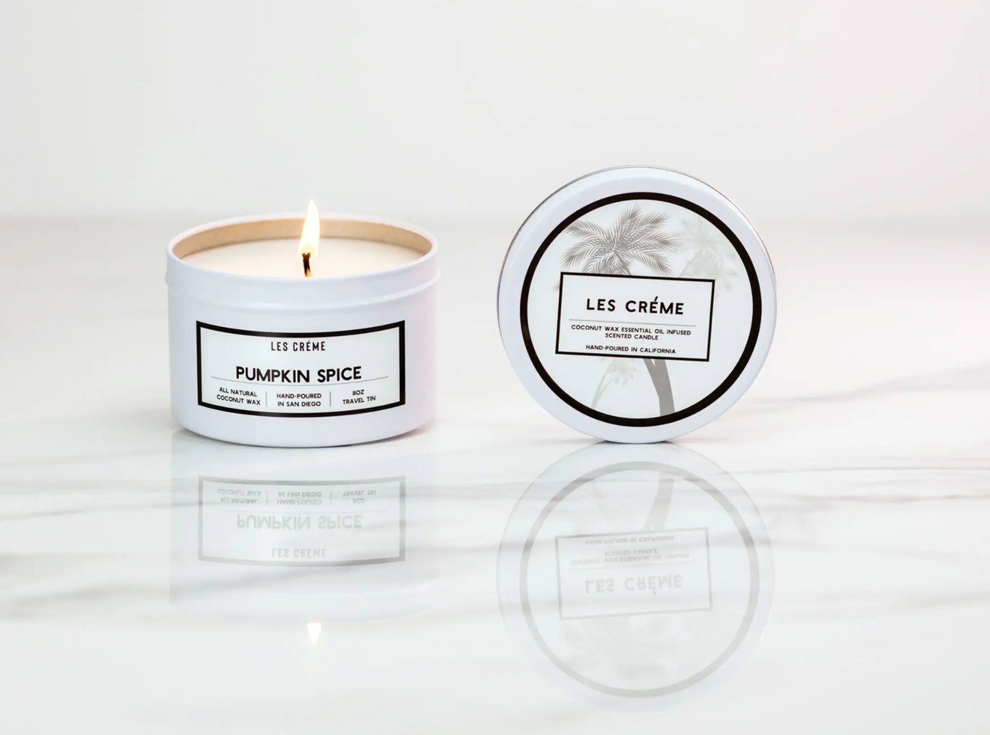 Pumpkin Spice Organic Coconut Wax Candle 8oz Travel Tin