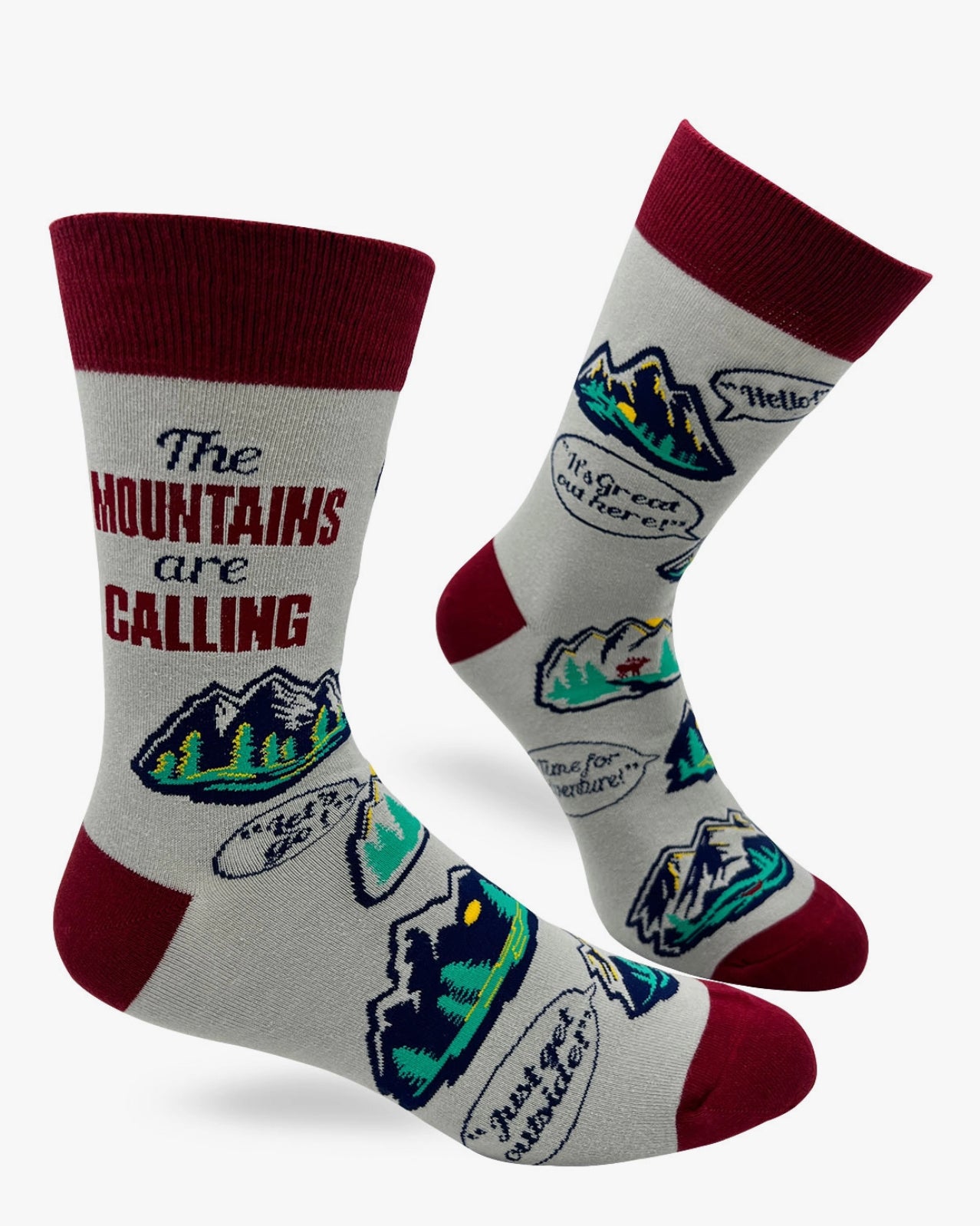 The Mountains Are Calling Men's Novelty Crew Socks