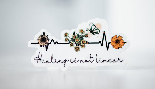 Healing Is Not Linear, Vinyl Sticker, 3x3 in.