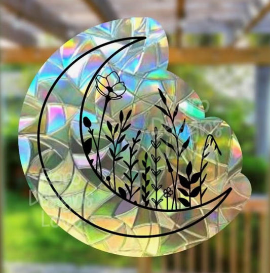 Boho Moon Suncatcher Sticker Window Cling Room Decor