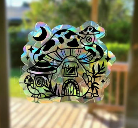 Cottagecore Mushroom Suncatcher Sticker Window Cling Decor