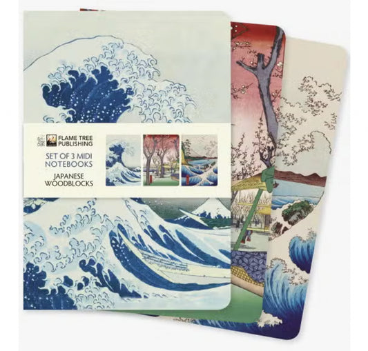 Japanese Woodblocks Set of 3 Midi Notebooks