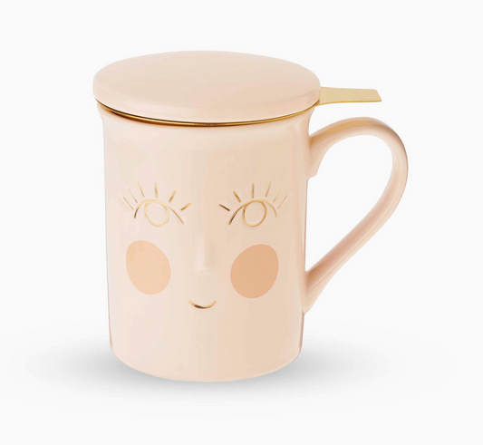 Ceramic Mug with Tea Infuser Hello Beautiful