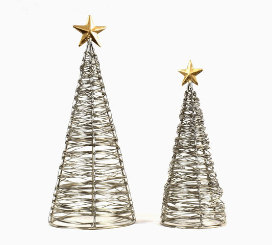Gold Star Wrapped Wire Trees
