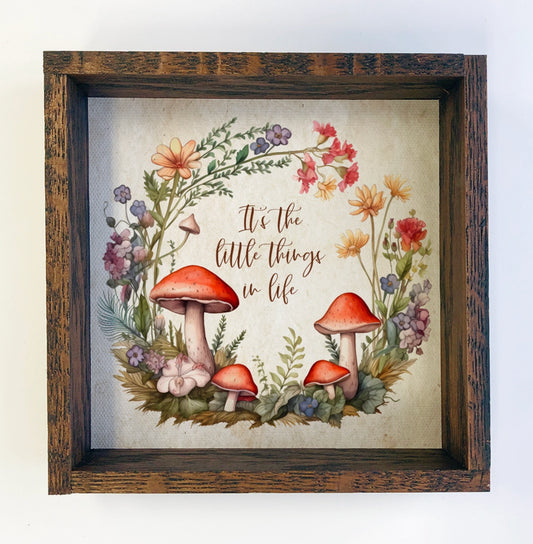 It's the Little Things Mushroom - Spring Flower Painting