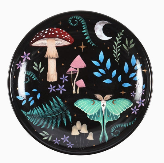 Round Dark Forest Print Trinket Dish