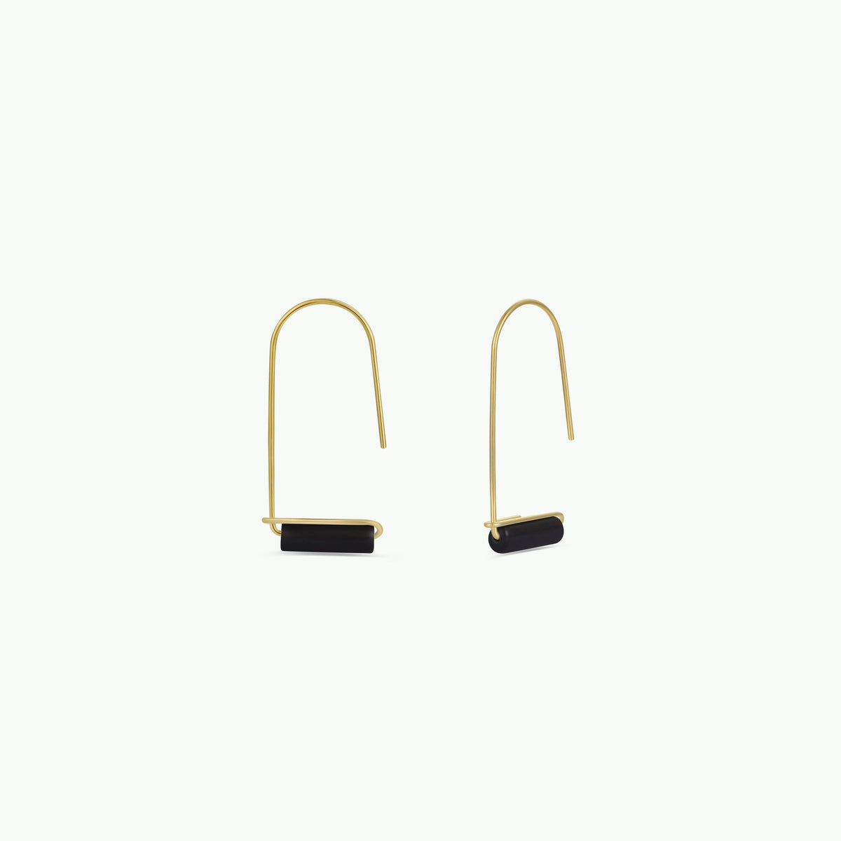 Black Onyx - Gold Earrings