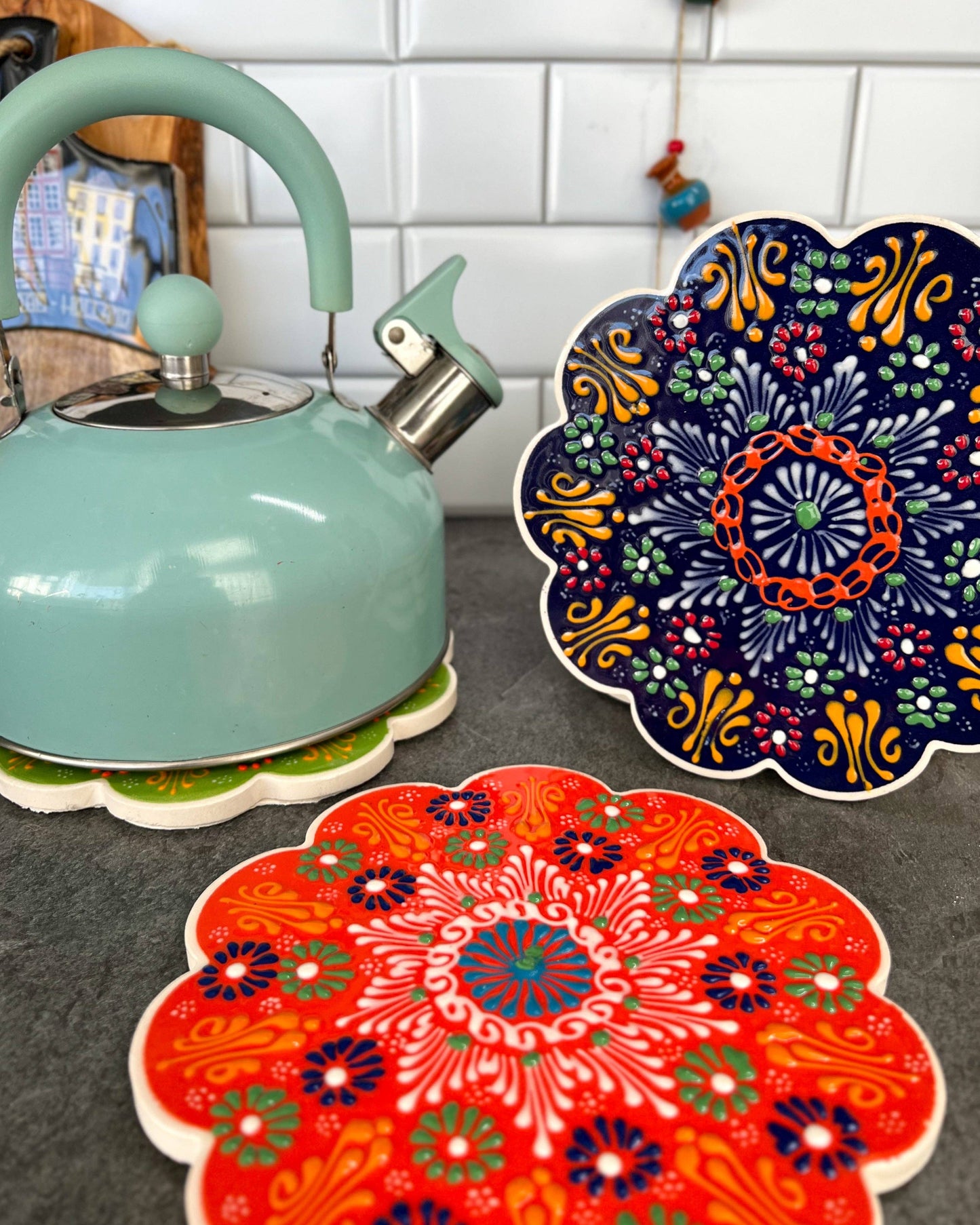 Hand Painted Ceramic Trivet