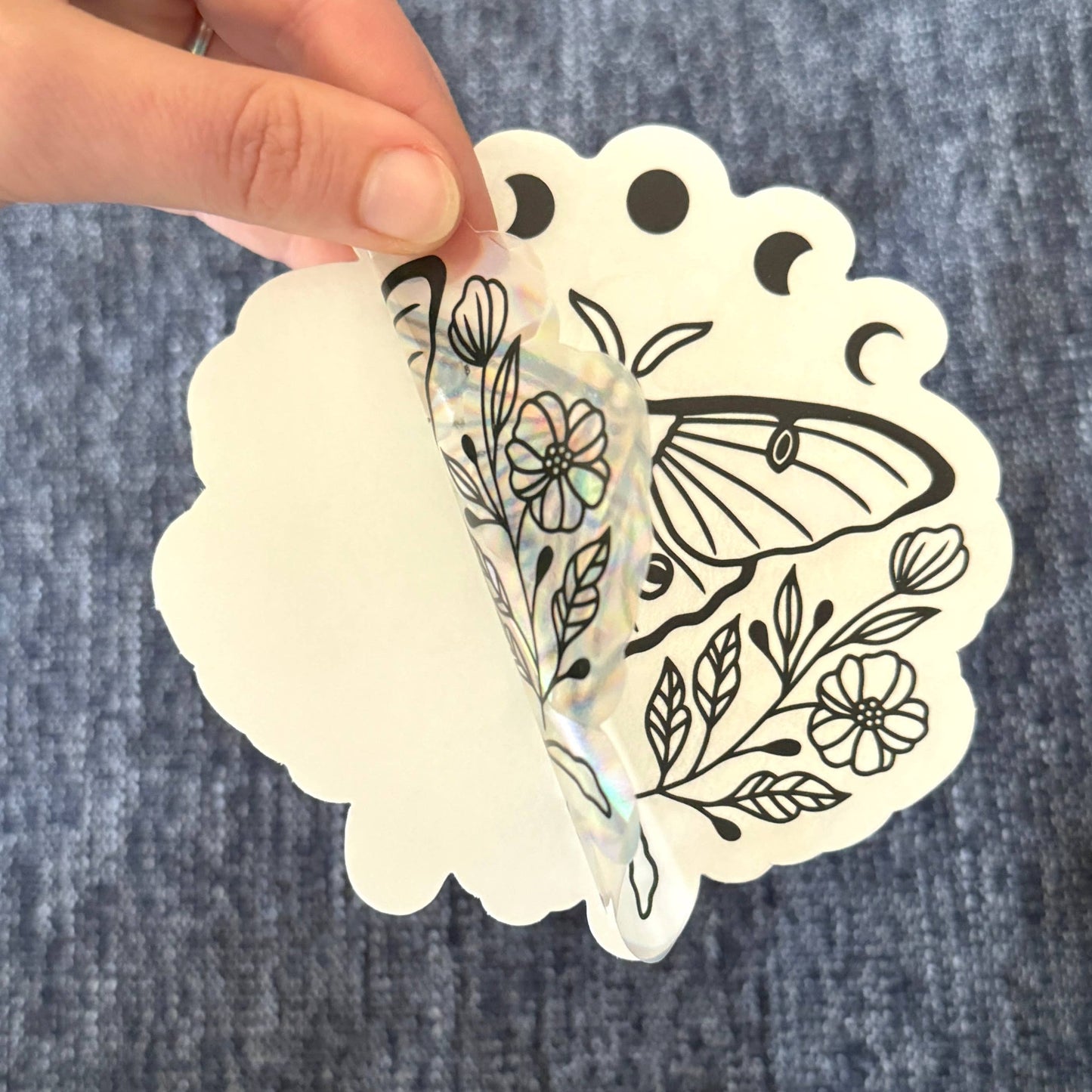 Luna Moth Suncatcher Sticker | Rainbow Window Decal