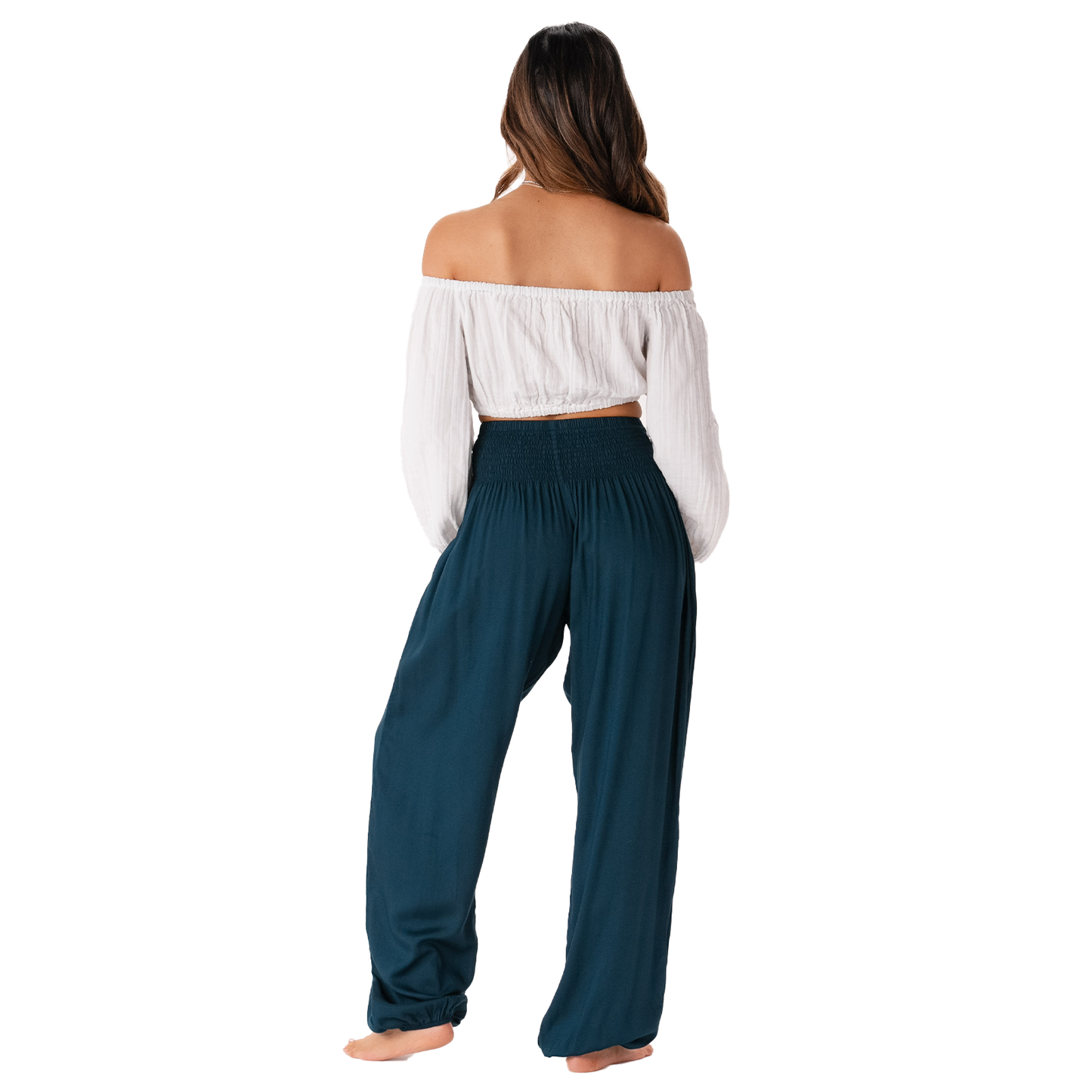 Deep Teal Harem Pants with Pockets