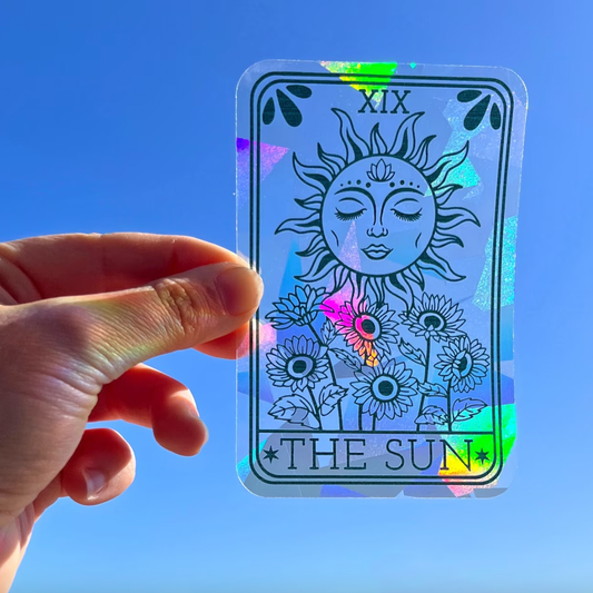 Sun Tarot Card Suncatcher Sticker | Rainbow Window Decal