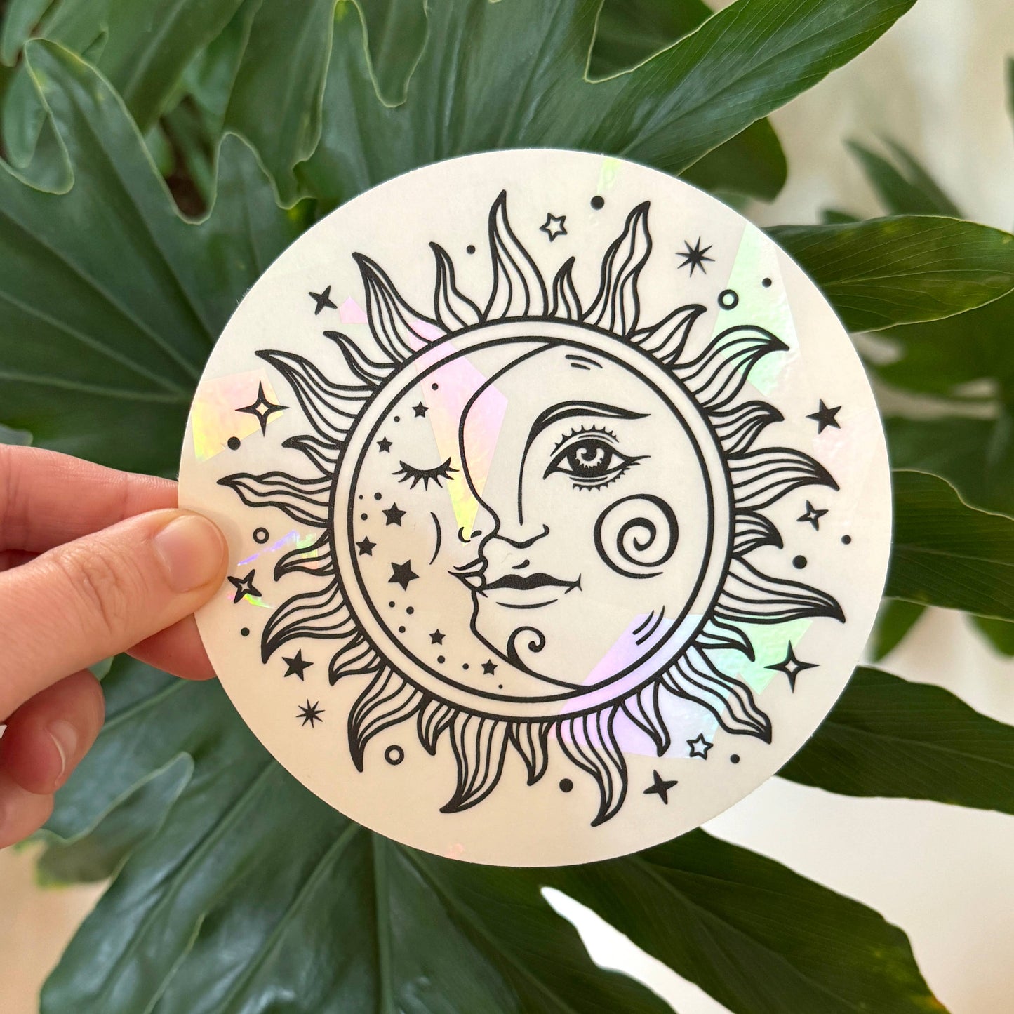 Sun & Moon Suncatcher Sticker | Rainbow Window Decal