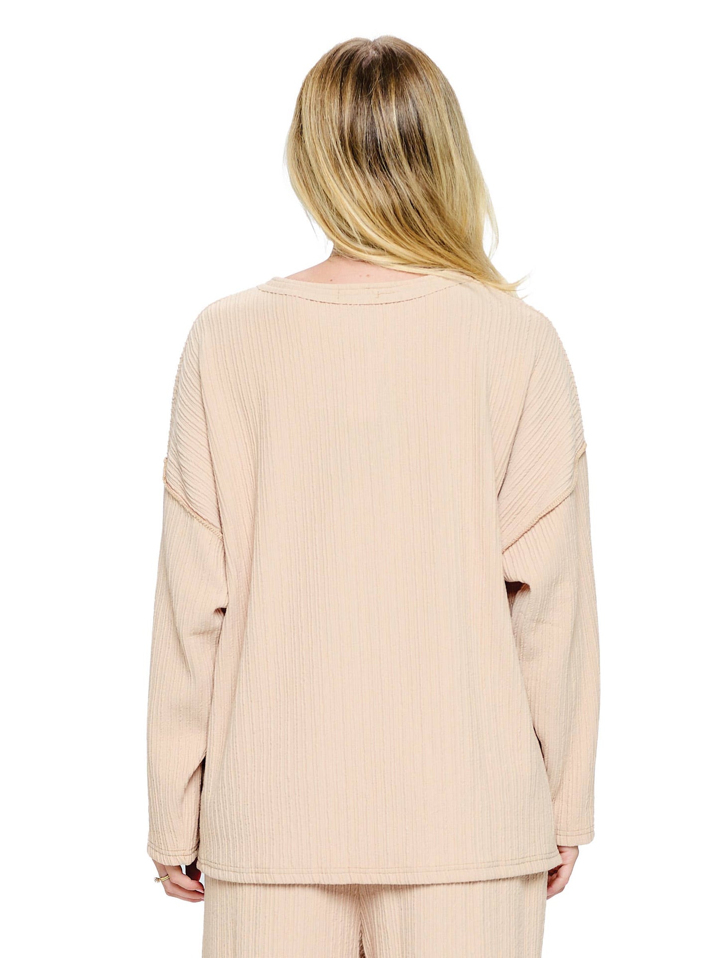 Pullover Casual Ribbed Shirt