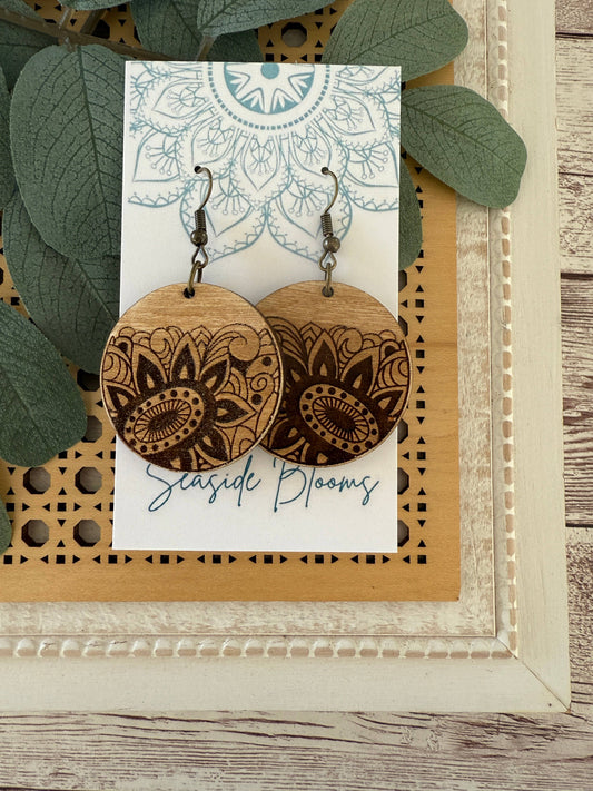 Maple Wood Bohemian Earrings  