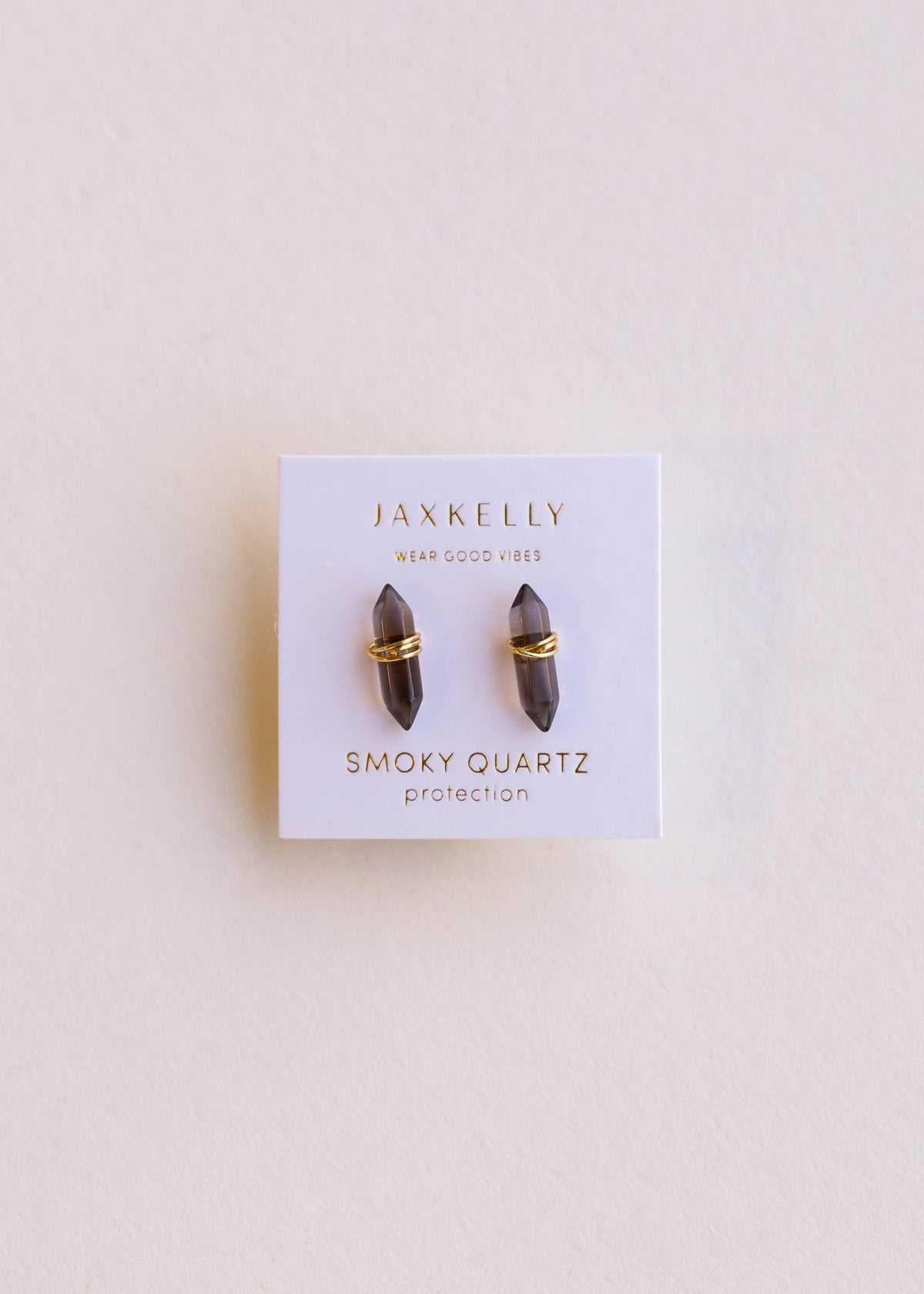 Smoky Quartz - Gold Wire Wrapped Earrings