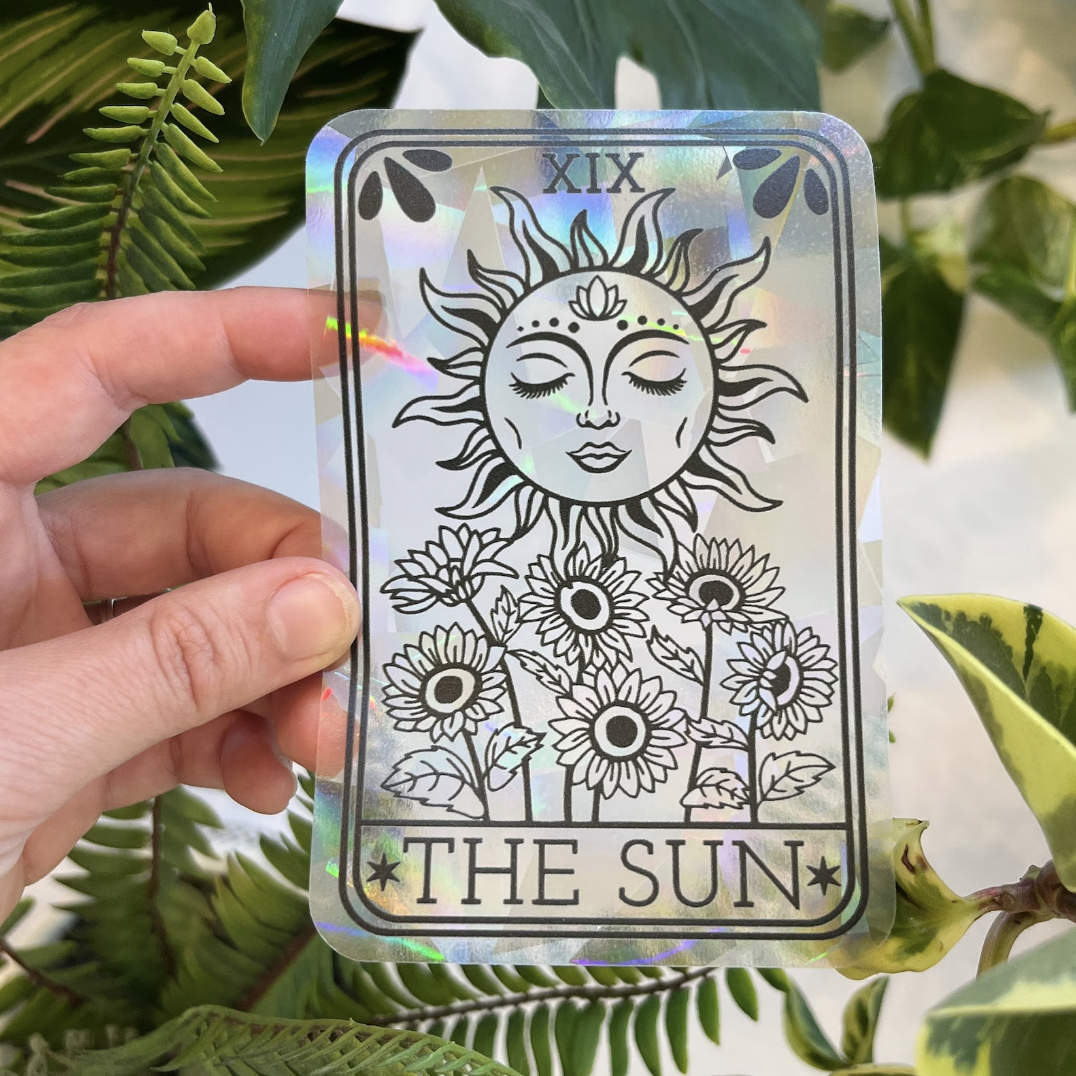 Sun Tarot Card Suncatcher Sticker | Rainbow Window Decal