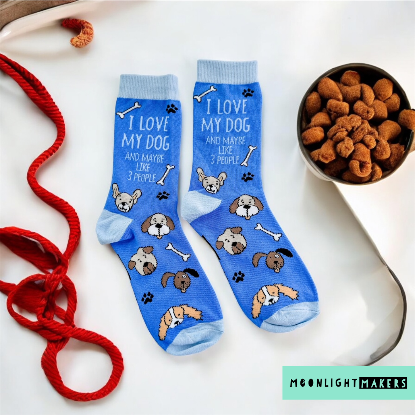 I Love My Dog & Maybe 3 People - Unisex Socks