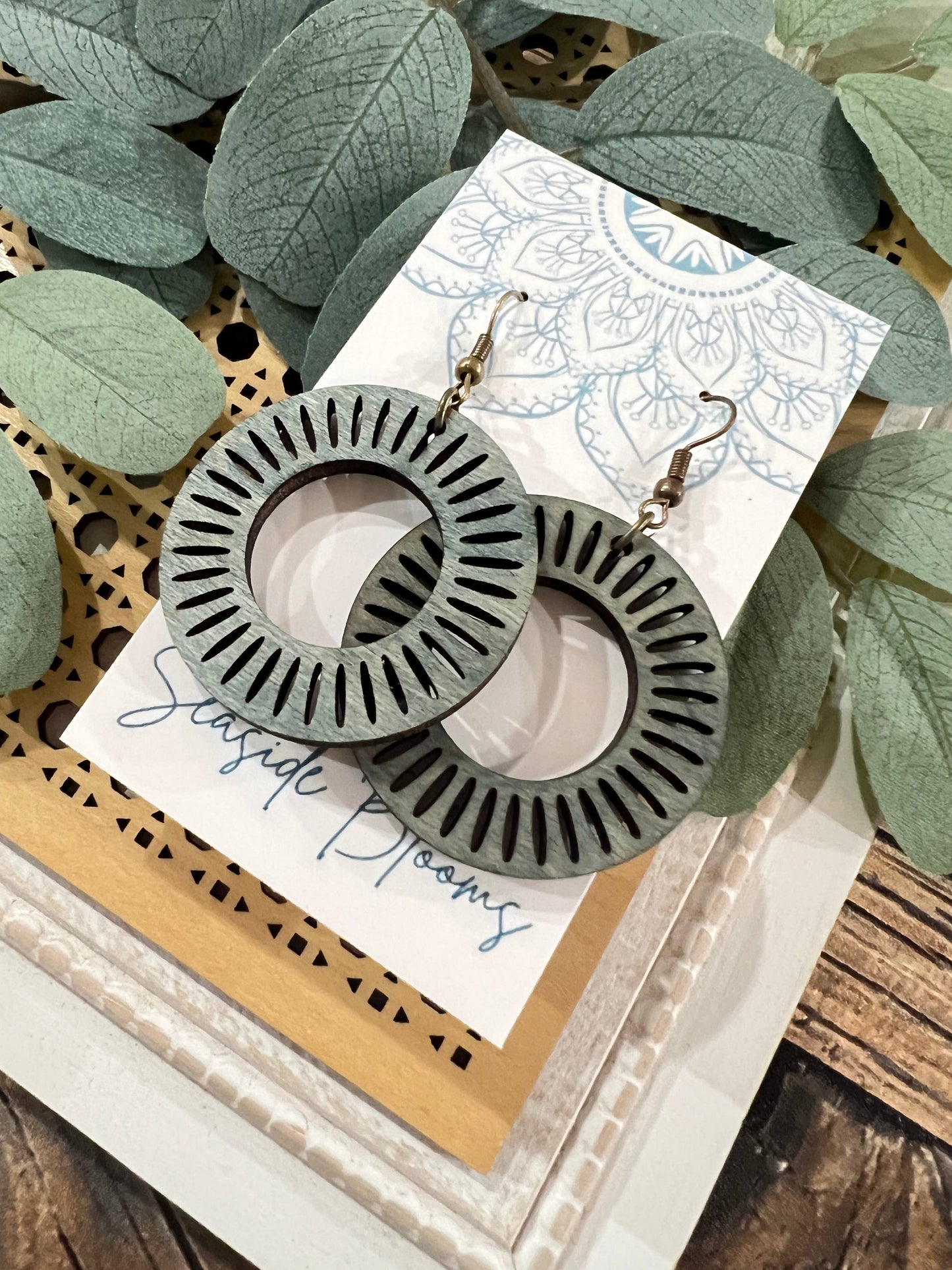 Maple Wood Hoop Earrings 