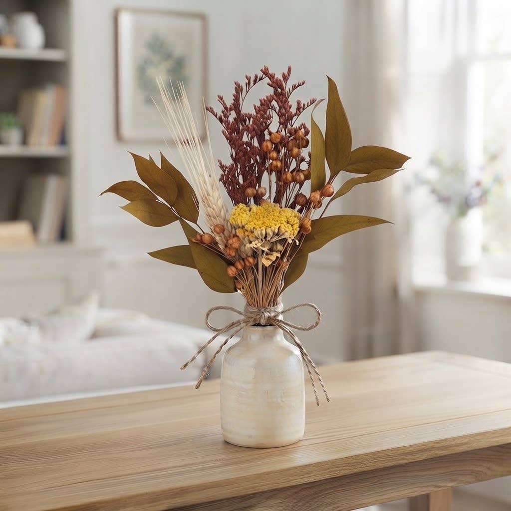 Yarrow & Autumn Foliage Mini Bouquet