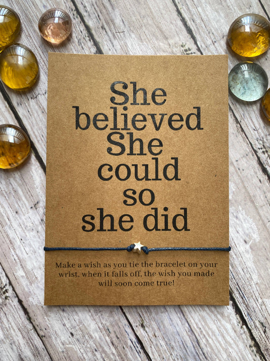 "She Believed" Wish Bracelet