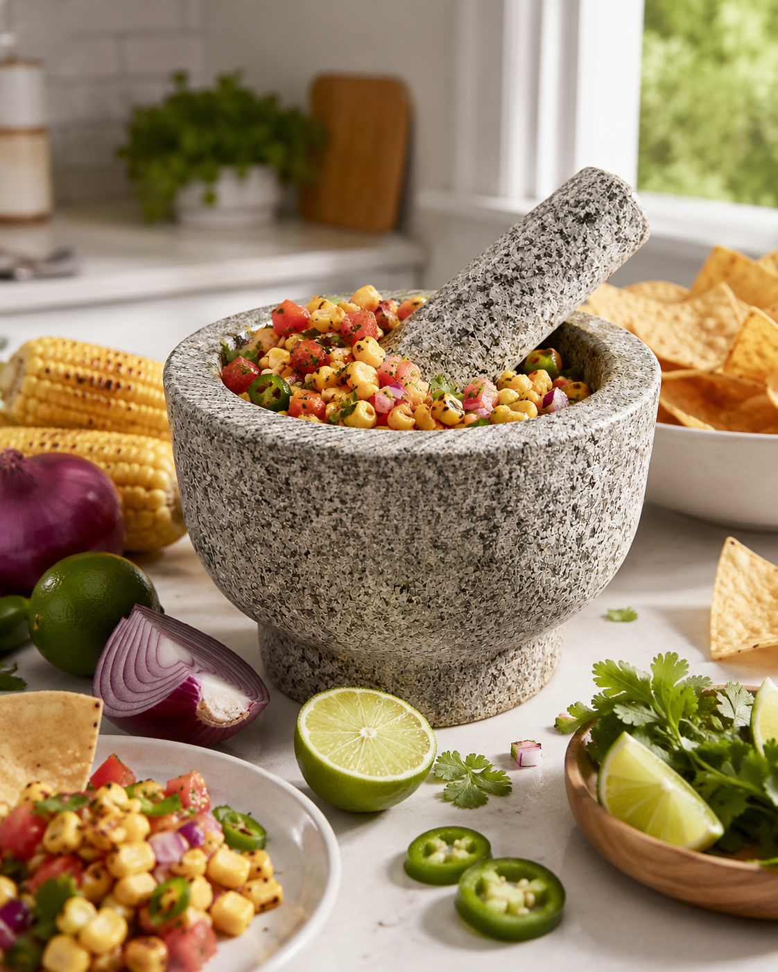 Granite Mortar Pestle 7"