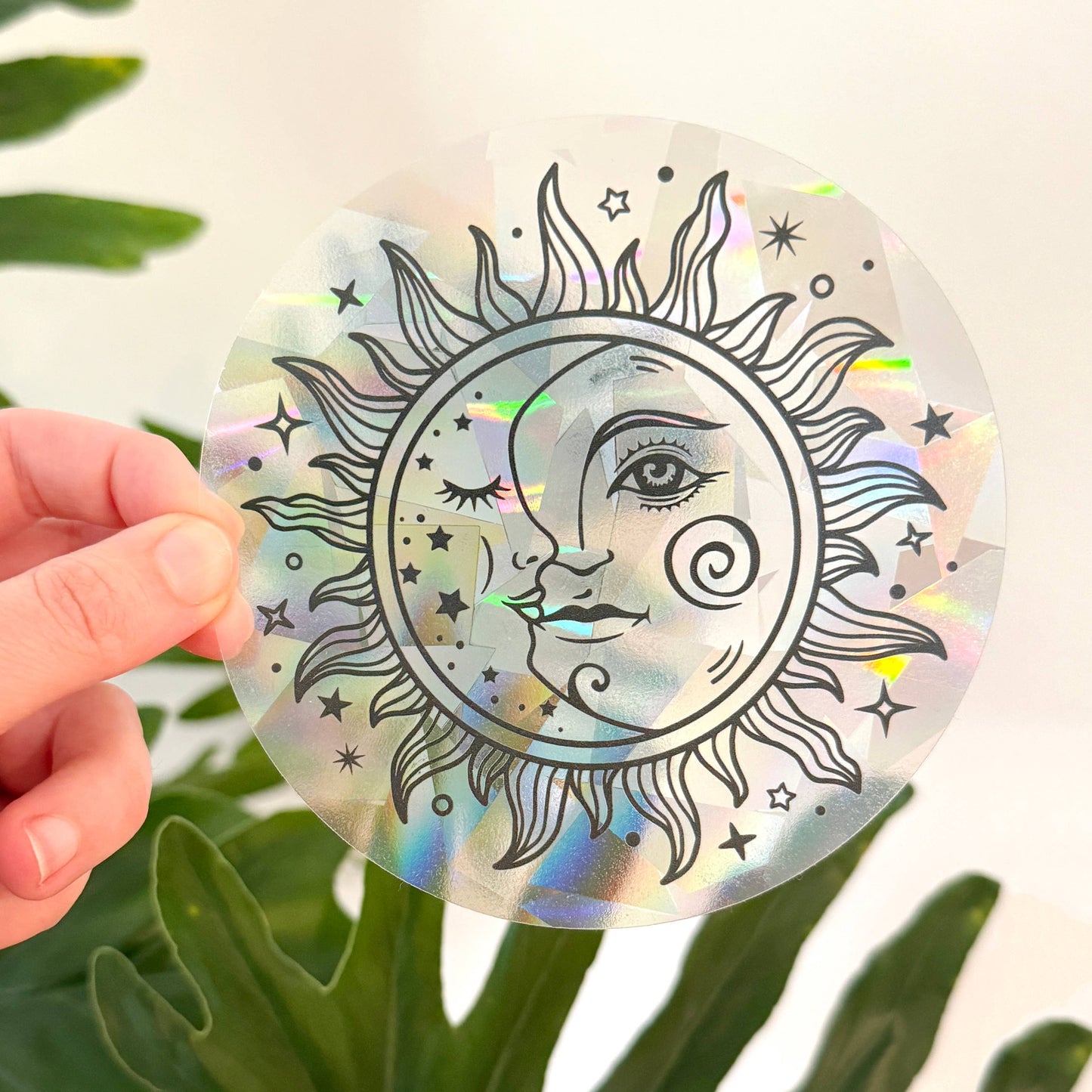 Sun & Moon Suncatcher Sticker | Rainbow Window Decal