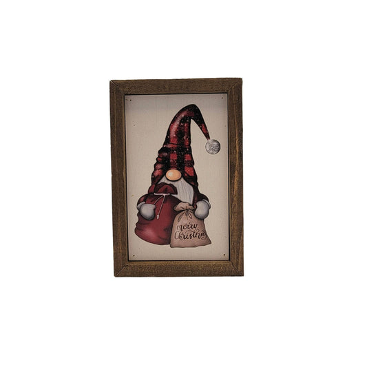 Christmas Present Gnome Sign - Rustic