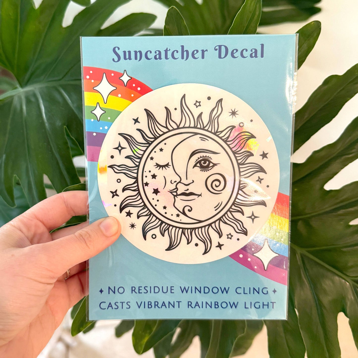 Sun & Moon Suncatcher Sticker | Rainbow Window Decal