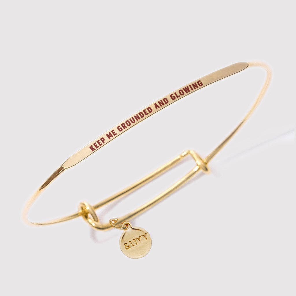 Keep Me Grounded And Glowing Affirmation Bangle