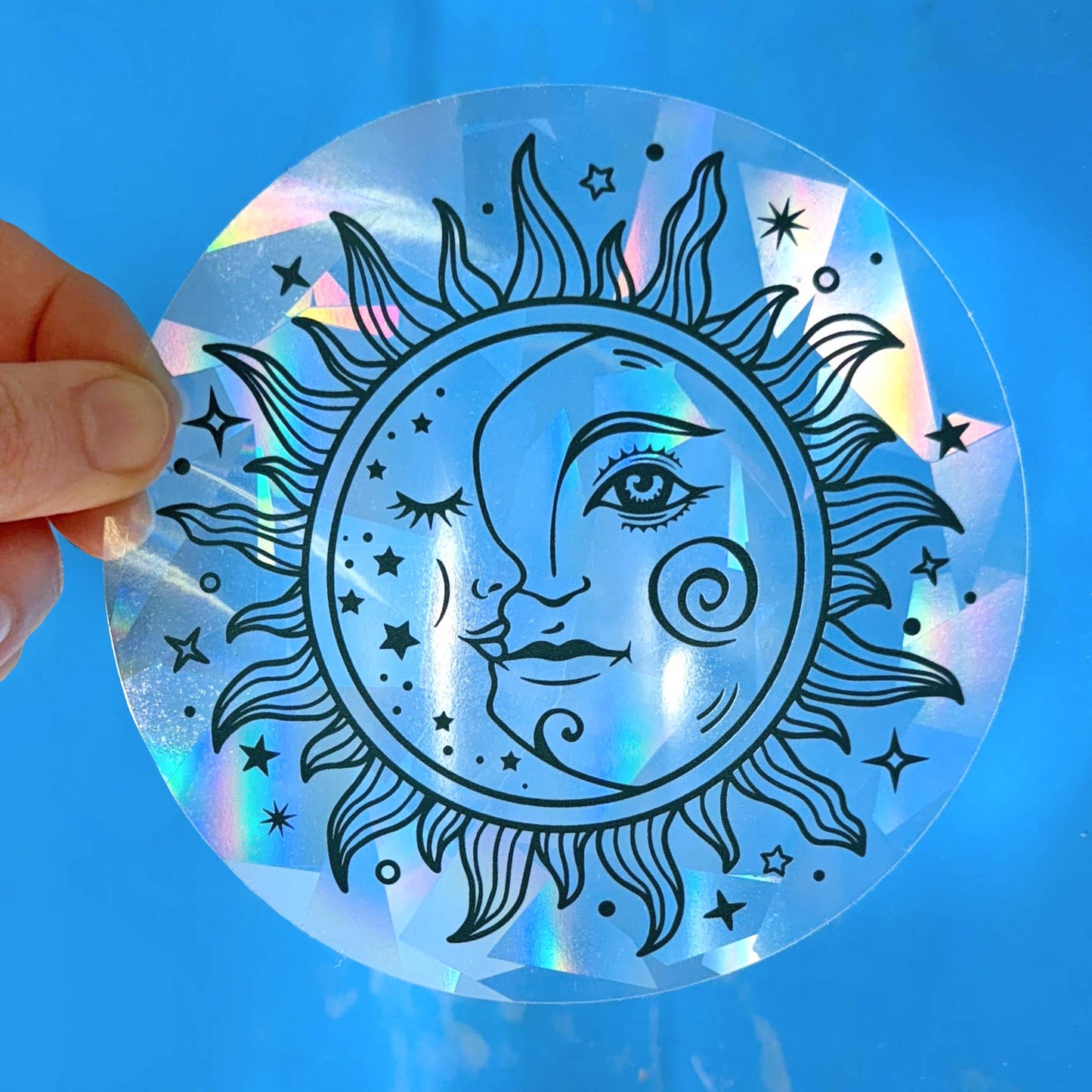Sun & Moon Suncatcher Sticker | Rainbow Window Decal