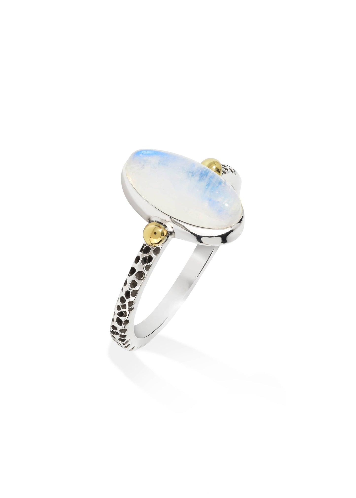 925 Silver Moonlit Dual-Tone Elegance Moonstone Ring