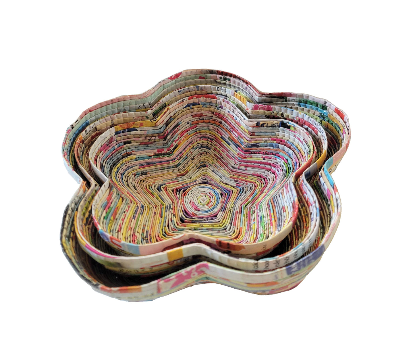 Flower Dish - Set Of 3 - Recycled Paper