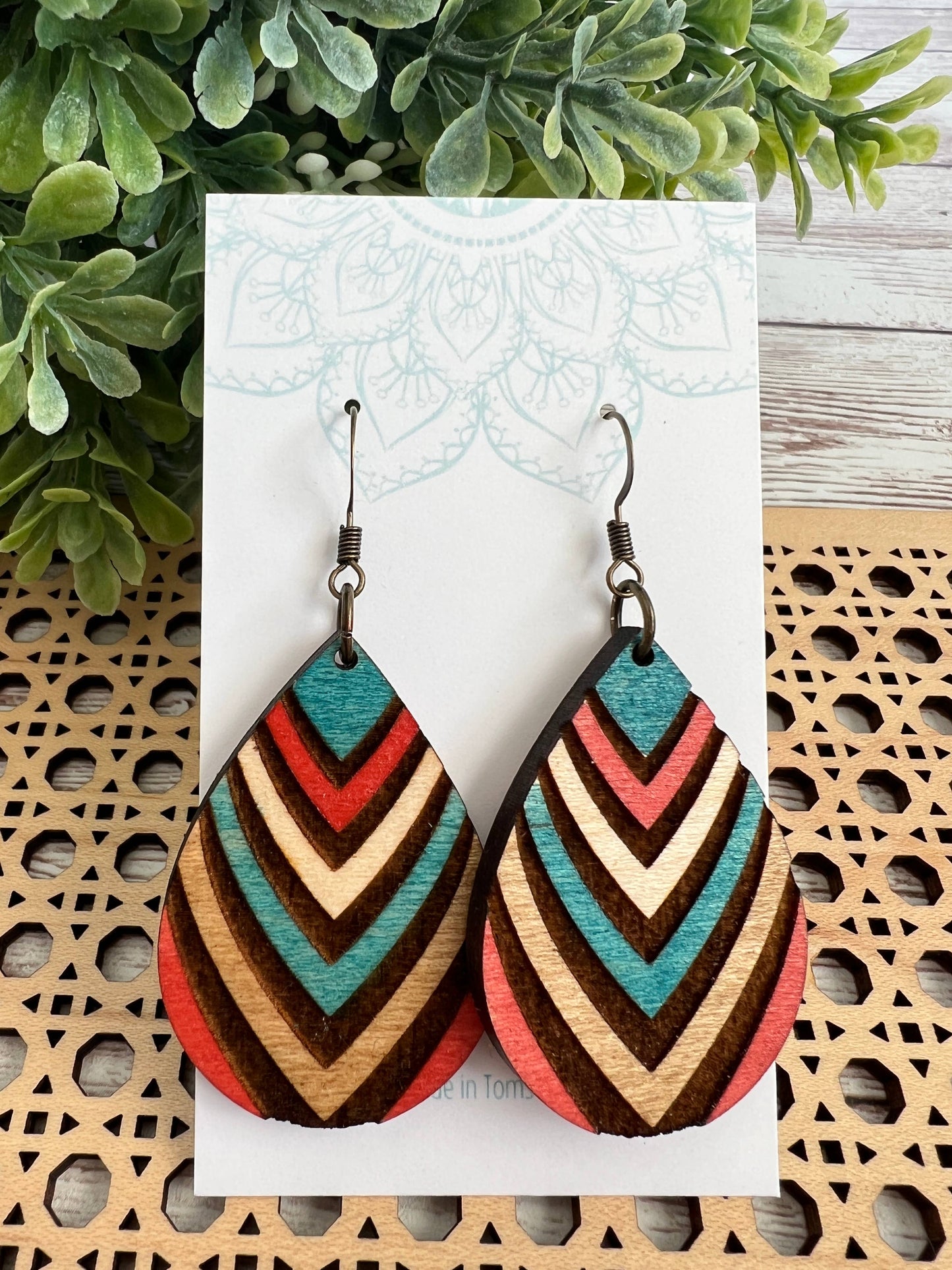 Maple Wood Hoop Earrings  