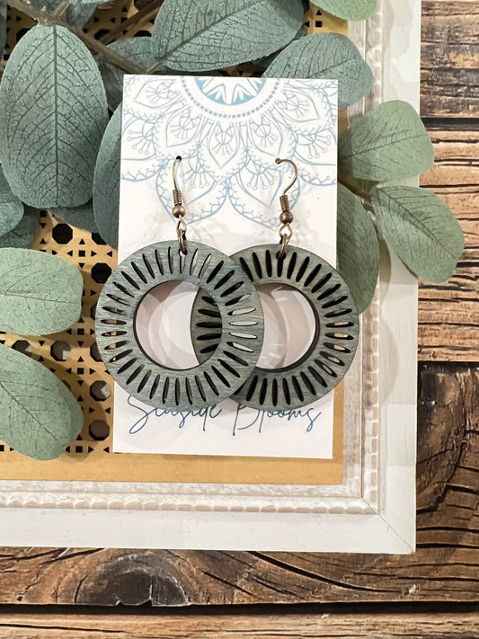 Maple Wood Hoop Earrings 